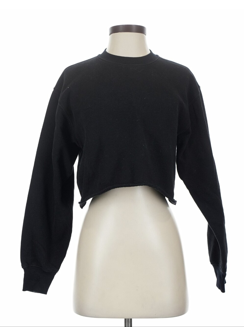 Aritzia Black Cropped Pullover Crewneck Sweatshirt~